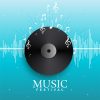 Music Record Vinyl with Audio Beats Vector – Retro Audio Design Graphic